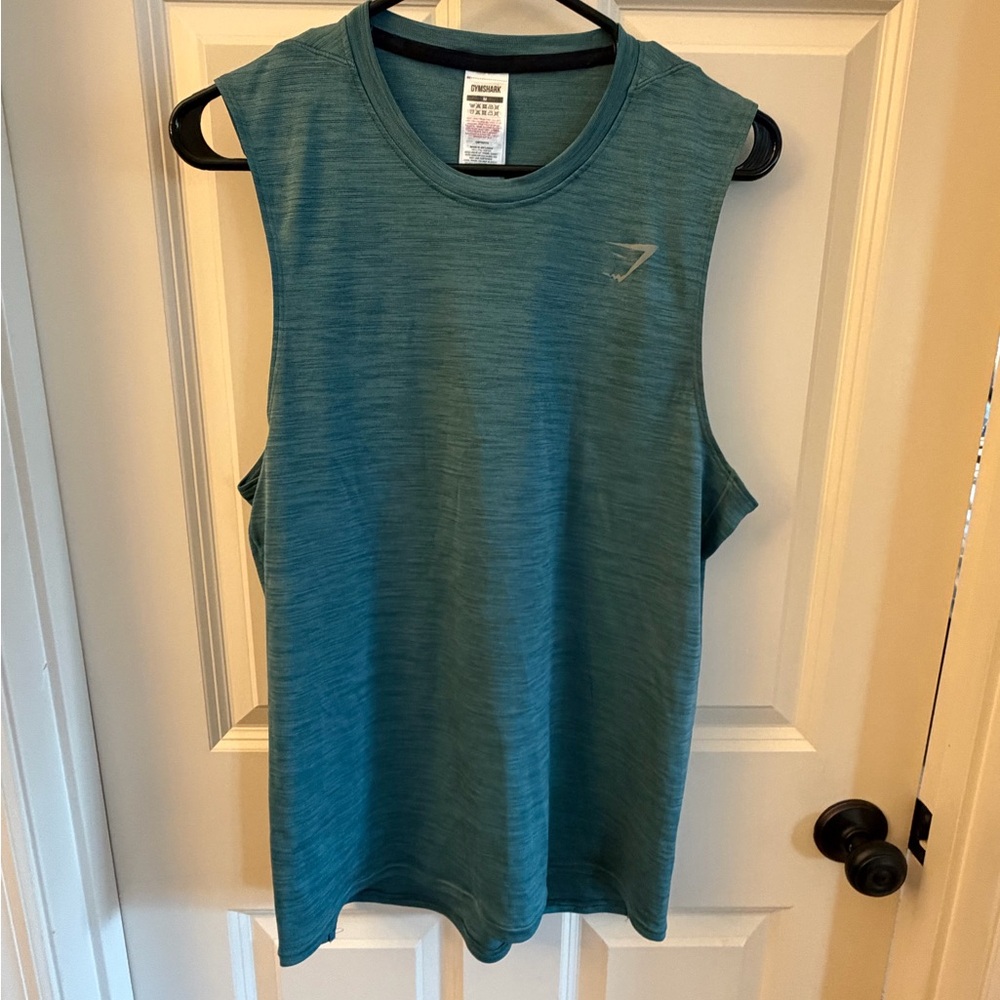 Gymshark Teal Muscle Tank Top - medium Sleeveless Workout Shirt